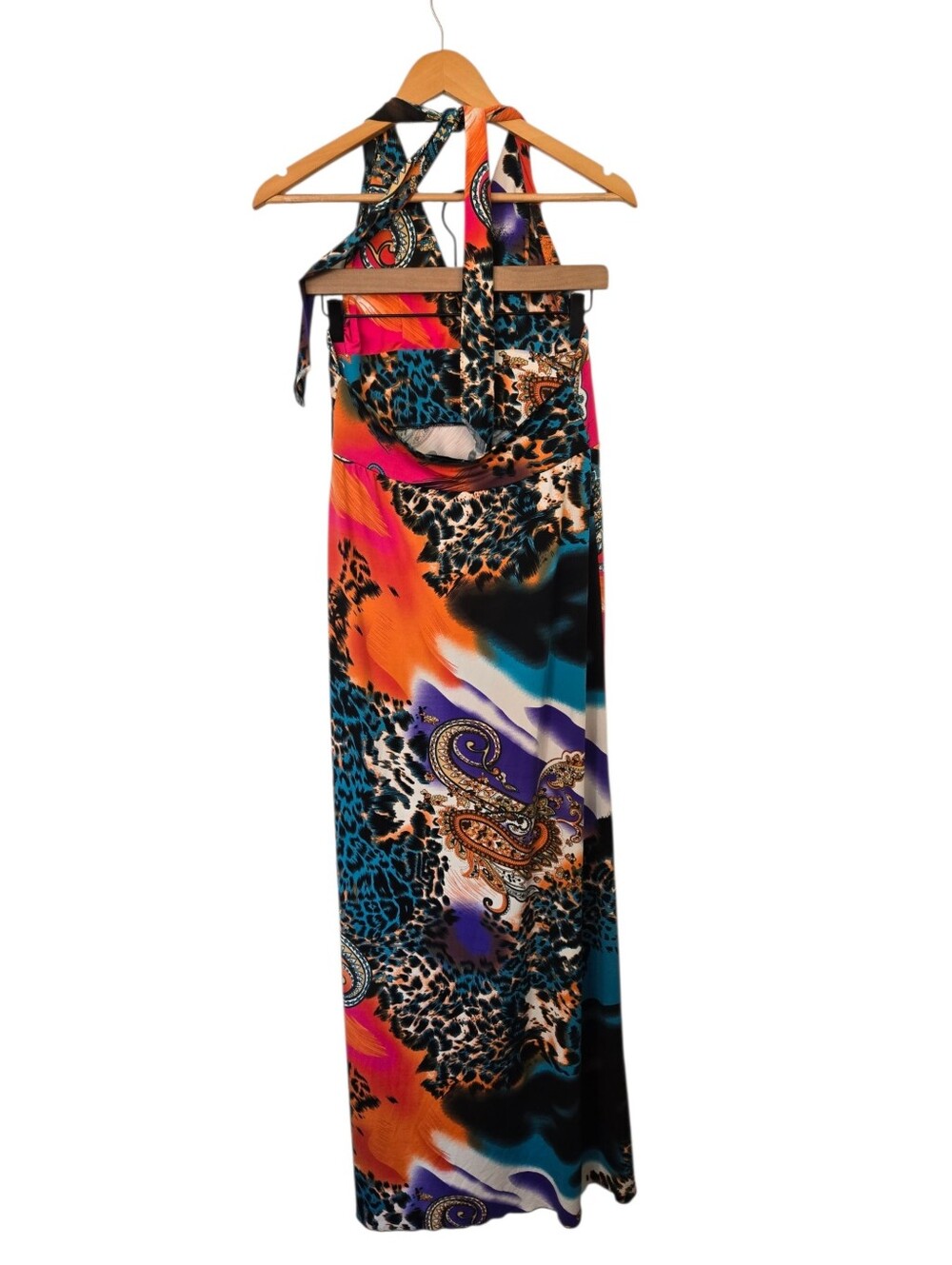 ✨ IB Diffusion Halter Maxi Dress | Animal Print Paisley | Tropical Statement Dre - Picture 7 of 9